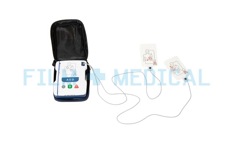 Defibrillator In blue case with Pads 